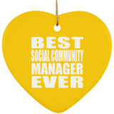 Best Social Community Manager Ever - Heart Ornament