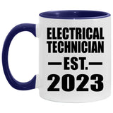 Electrical Technician Established Est. 2023 - 11oz Accent Mug Purple