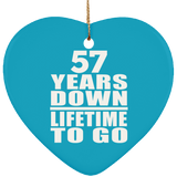 57th Anniversary 57 Years Down Lifetime To Go - Heart Ornament