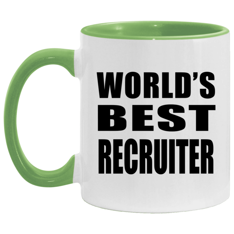 World's Best Recruiter - 11oz Accent Mug Green