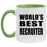 World's Best Recruiter - 11oz Accent Mug Green