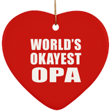World's Okayest Opa - Heart Ornament