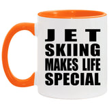 Jet Skiing Makes Life Special - 11oz Accent Mug Orange