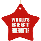 World's Best Firefighter - Star Ornament