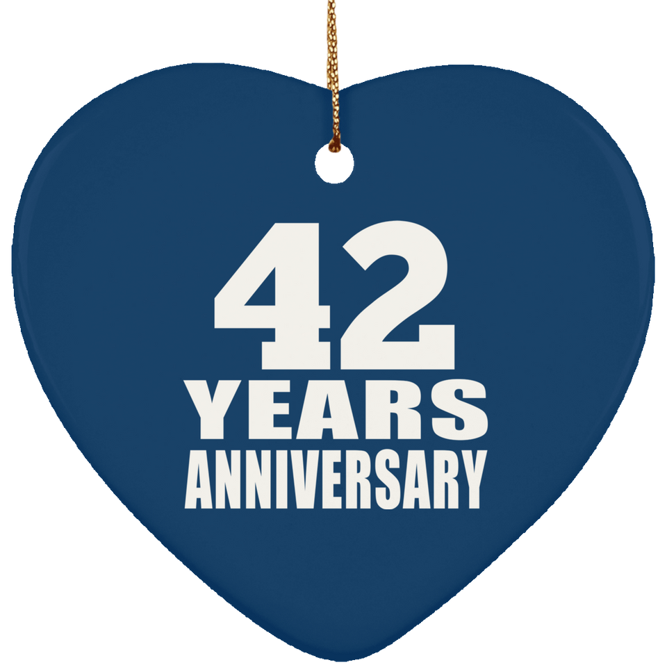 42nd Anniversary 42 Years - Heart Ornament