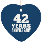 42nd Anniversary 42 Years - Heart Ornament