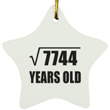 88th Birthday Square Root of 7744 Years Old - Star Ornament