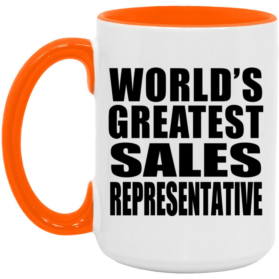 World's Greatest Sales Representative - 15oz Accent Mug Orange