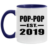 Pop-Pop Established EST. 2019 - 11oz Accent Mug Purple
