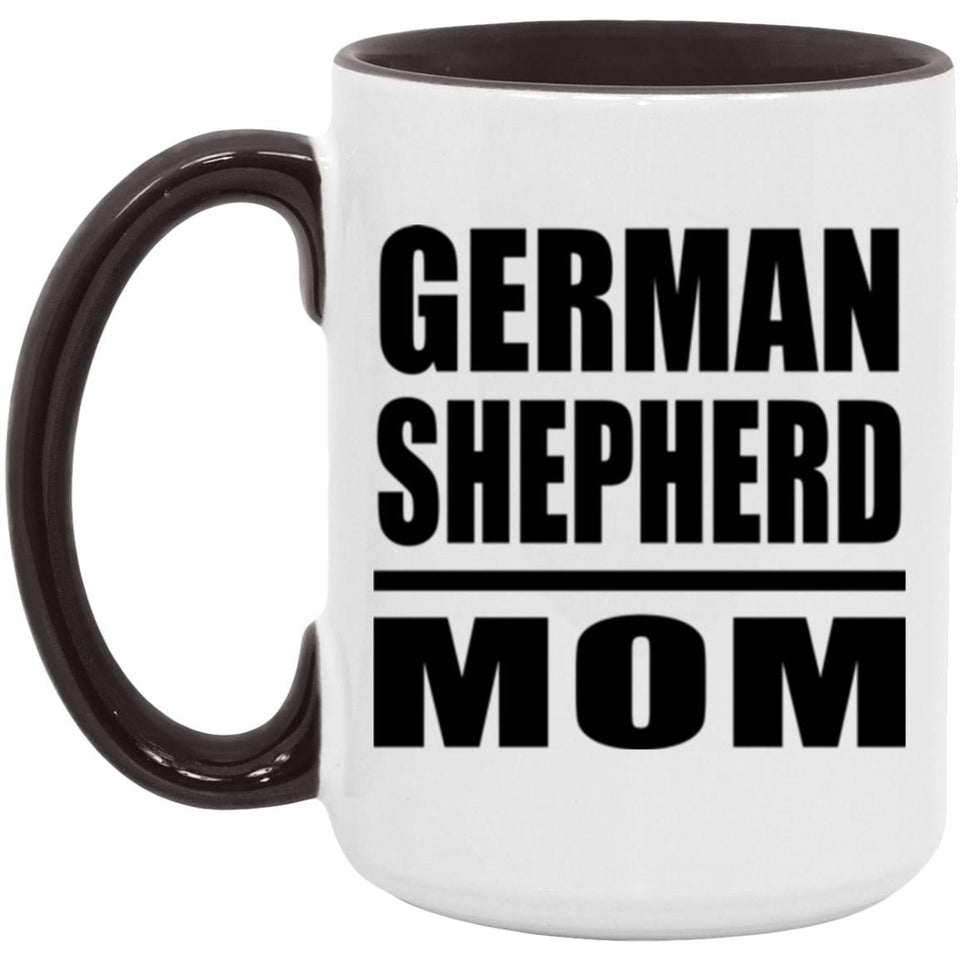 German Shepherd Mom - 15oz Accent Mug Black