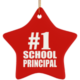 Number One #1 School Principal - Star Ornament