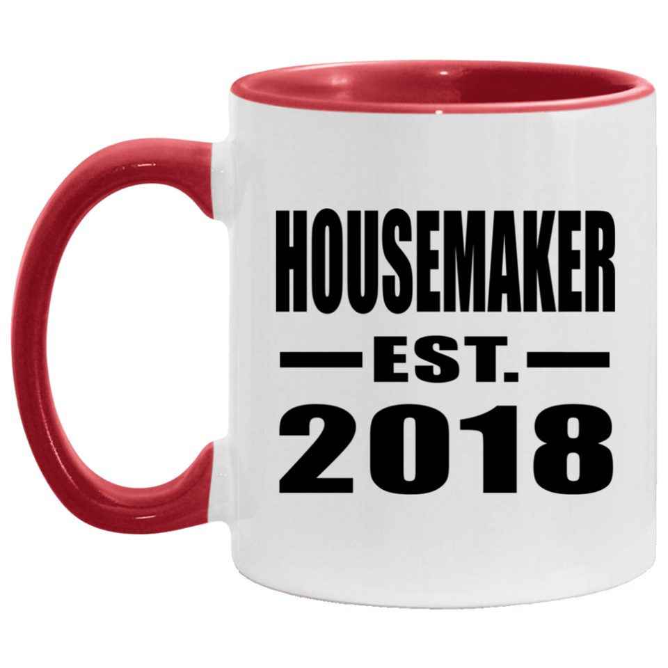 Housemaker Established EST. 2018 - 11oz Accent Mug Red