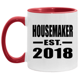 Housemaker Established EST. 2018 - 11oz Accent Mug Red
