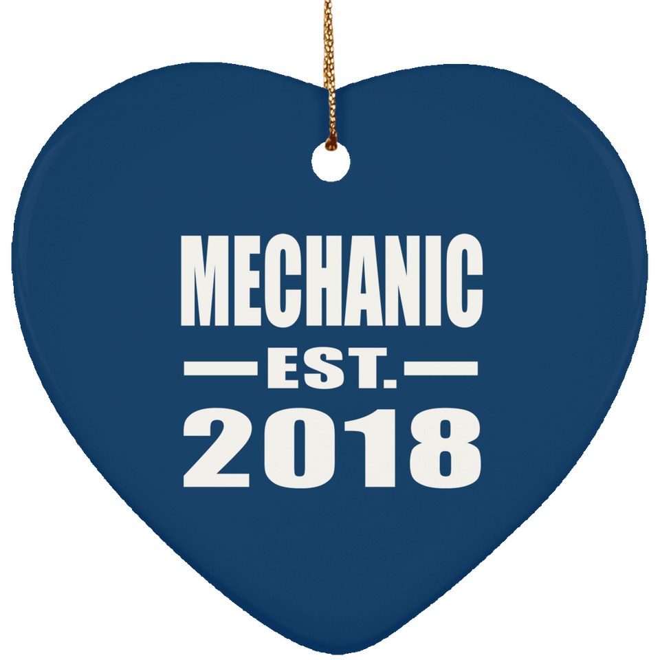 Mechanic Established EST. 2018 - Heart Ornament