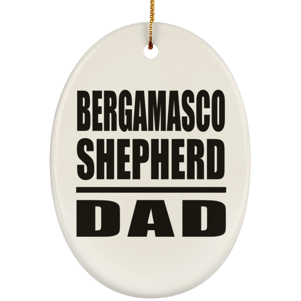 Bergamasco Shepherd Dad - Oval Ornament