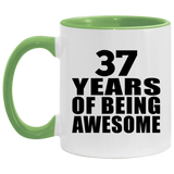 37th Birthday 37 Years Of Being Awesome - 11oz Accent Mug Green