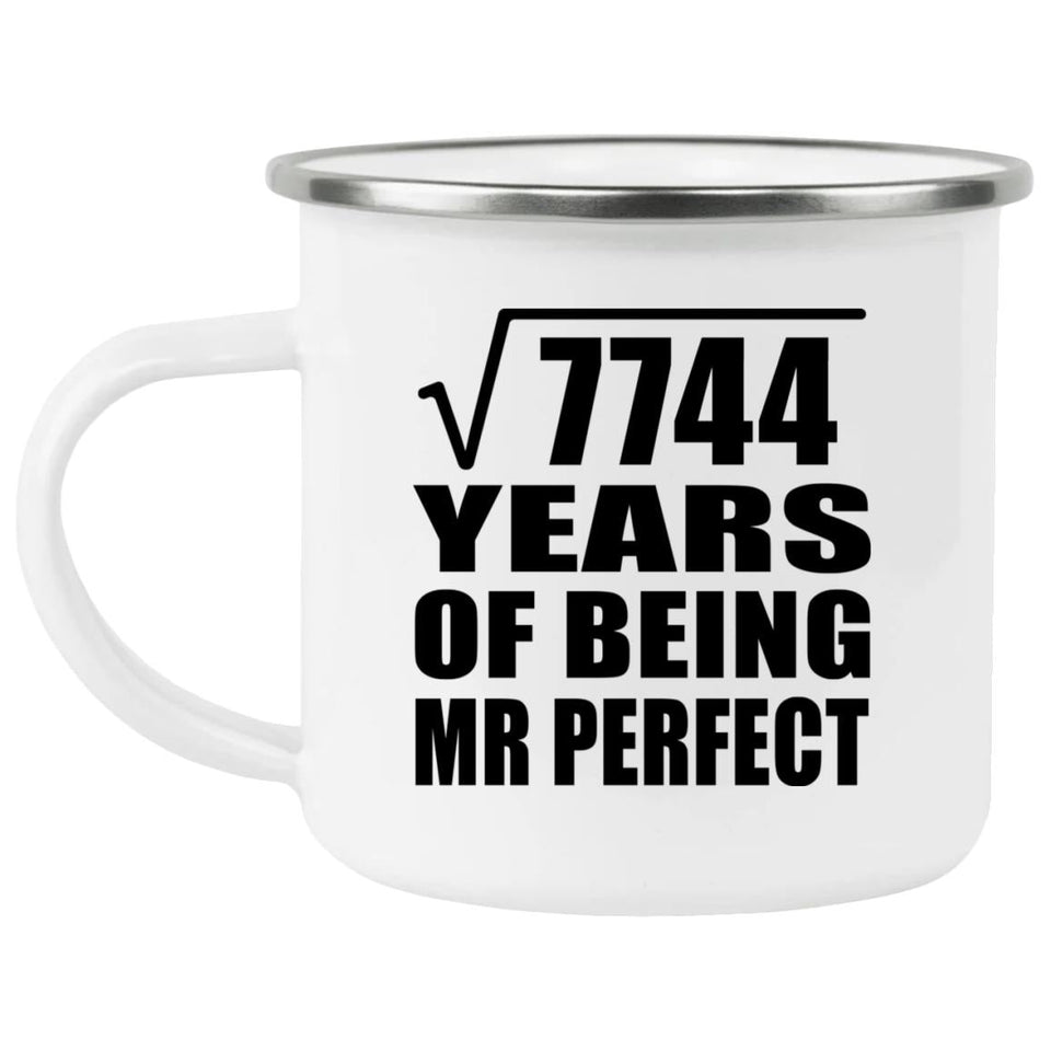 88th Anniversary Square Root of 7744 Years of Mr Perfect - 12oz Camping Mug