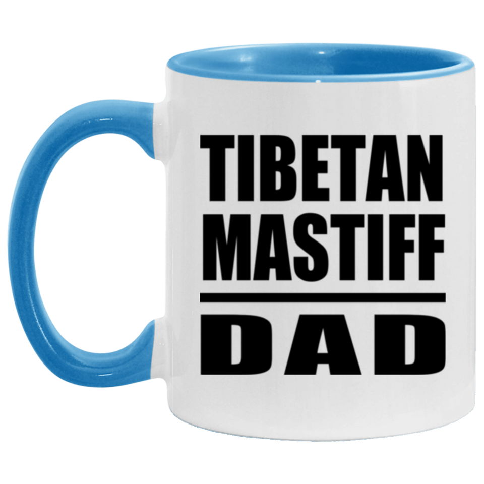 Tibetan Mastiff Dad - 11oz Accent Mug Blue