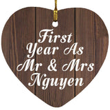 First Year As Mr & Mrs Nguyen - Heart Ornament D
