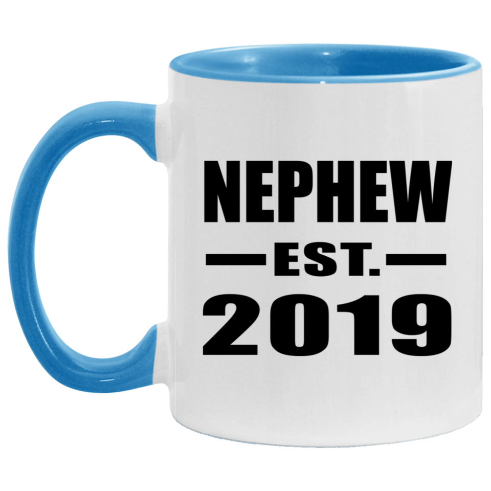 Nephew Established EST. 2019 - 11oz Accent Mug Blue