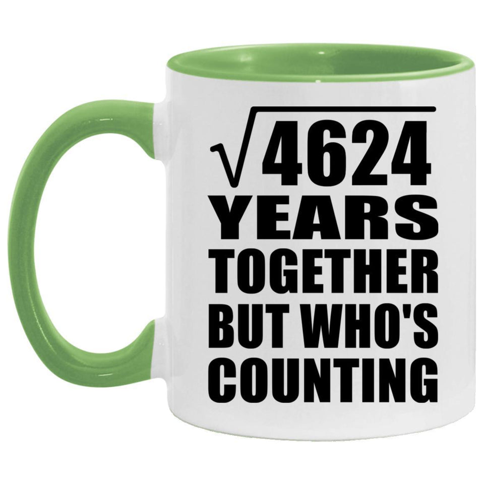 68th Anniversary Square Root of 4624 Years Who's Counting - 11oz Accent Mug Green