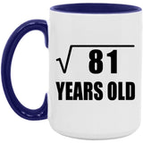 9th Birthday Square Root of 81 Years Old - 15oz Accent Mug Purple