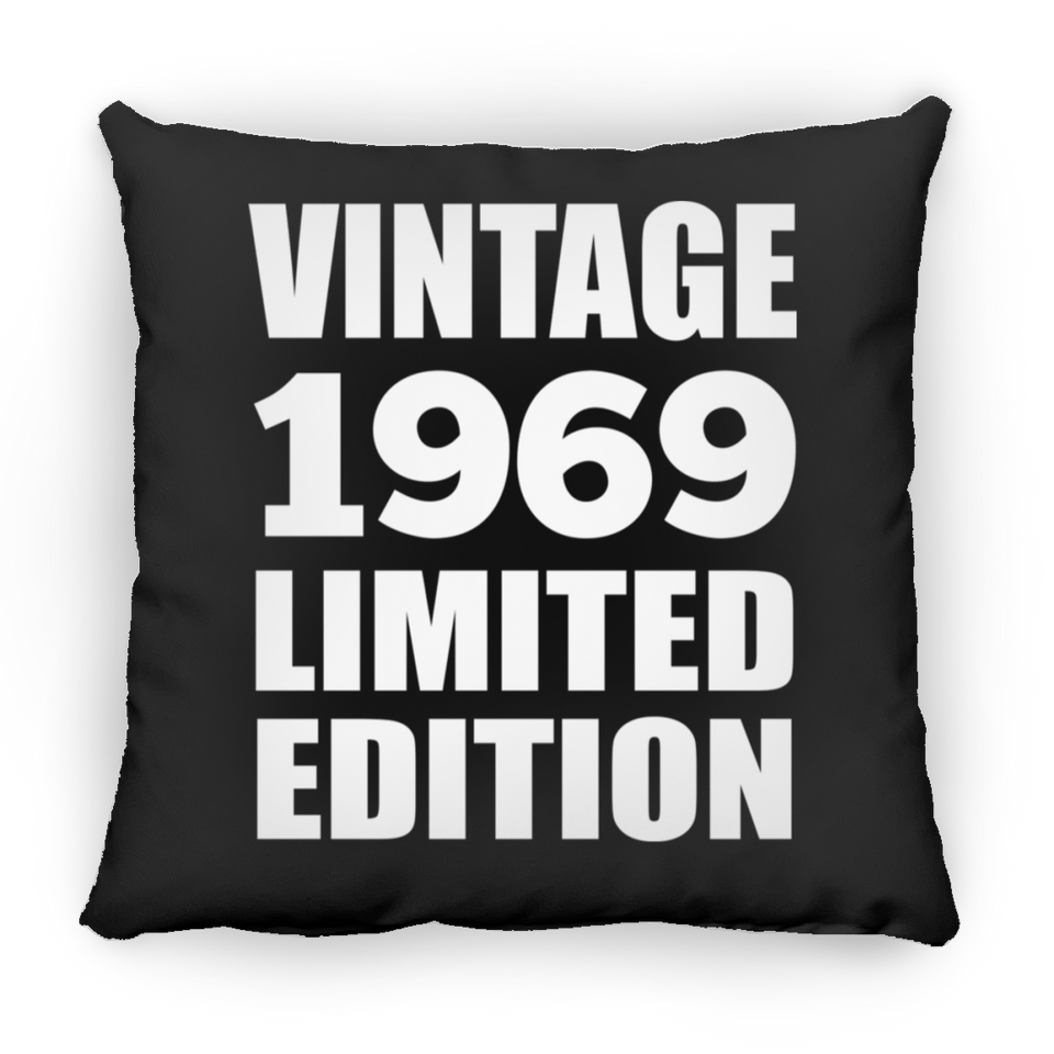 55th Birthday Vintage 1969 Limited Edition - Throw Pillow Black