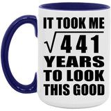 21st Birthday Took Square Root of 441 Years To Look Good - 15oz Accent Mug Purple