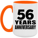 56th Anniversary 56 Years Anniversary - 15oz Accent Mug Orange