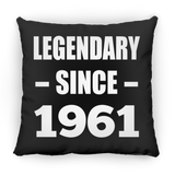 63rd Birthday Legendary Since 1961 - Throw Pillow Black
