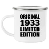 91st Birthday Original 1933 Limited Edition - 12oz Camping Mug