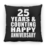 Happy 25th Anniversary 25 Years & Counting - Throw Pillow Black
