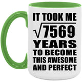 87th Birthday Took Square Root of 7569 Years To Awesome - 15oz Accent Mug Green