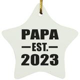 Papa Established EST. 2023 - Star Ornament