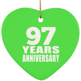 97th Anniversary 97 Years - Heart Ornament