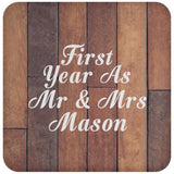 First Year As Mr & Mrs Mason - Drink Coaster E