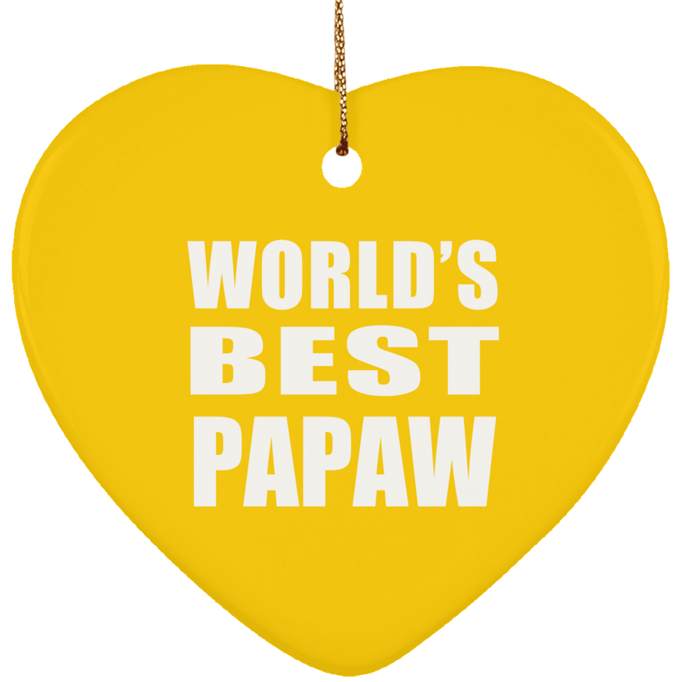 World's Best Papaw - Heart Ornament