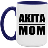 Akita Mom - 15oz Accent Mug Purple