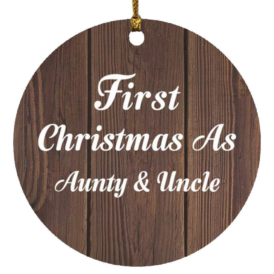 First Christmas As Aunty & Uncle - Circle Ornament D