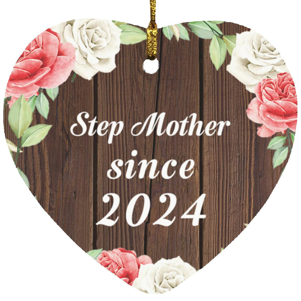 Step Mother Since 2024 - Heart Ornament A