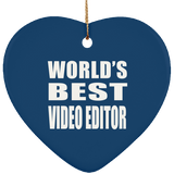 World's Best Video Editor - Heart Ornament