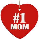 Number One #1 Mom - Heart Ornament