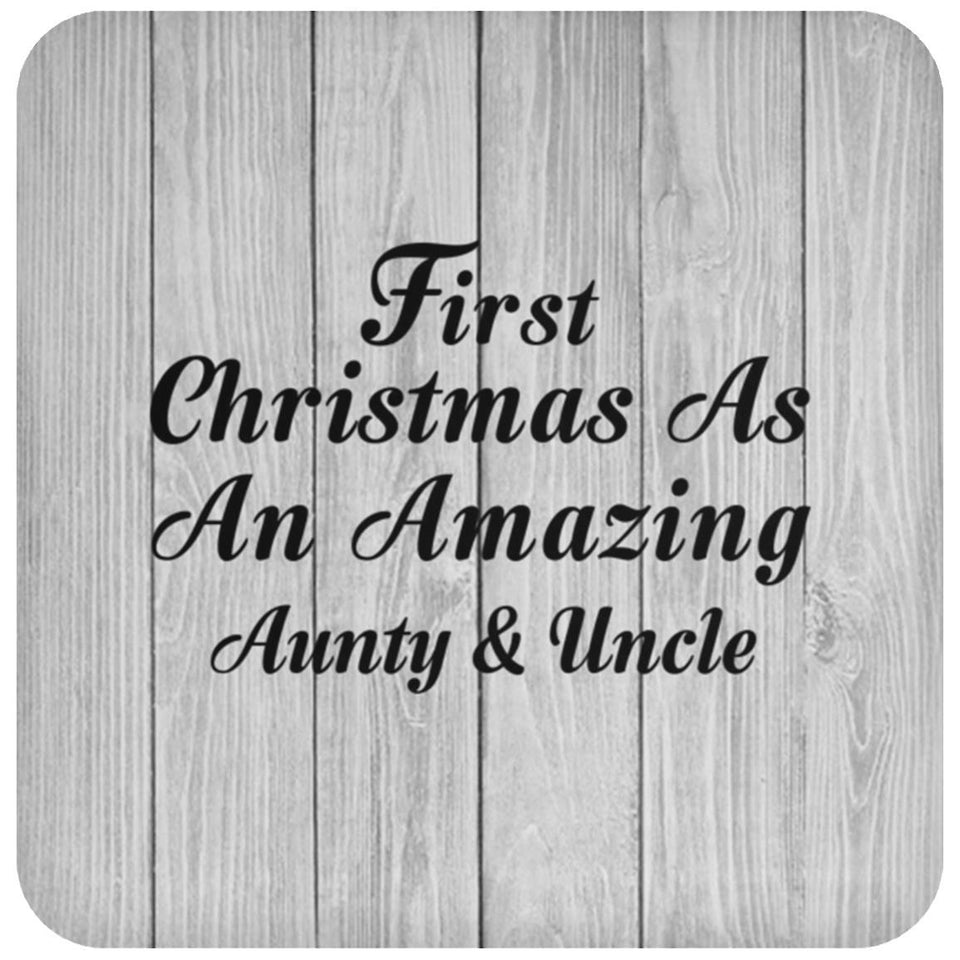 First Christmas As An Amazing Aunty & Uncle - Drink Coaster F