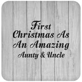 First Christmas As An Amazing Aunty & Uncle - Drink Coaster F