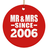 18th Anniversary Mr & Mrs Since 2006 - Circle Ornament