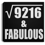 96th Birthday Square Root of 9216 & Fabulous - Canvas Square