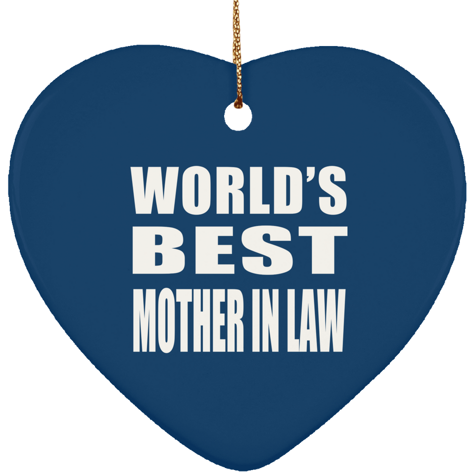 World's Best Mother In Law - Heart Ornament
