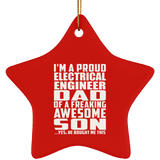Proud Electrical Engineer Dad Of Awesome Son - Star Ornament