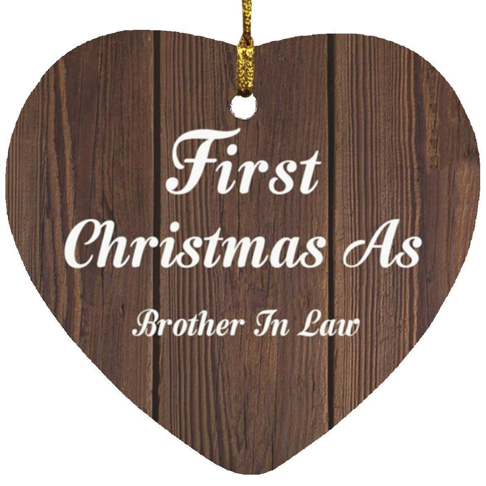 First Christmas As Brother In Law - Heart Ornament D