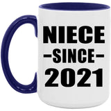 Niece Since 2021 - 15oz Accent Mug Purple